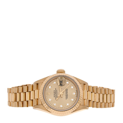 Rolex 18K Yellow Gold Diamond 26mm Datejust President Watch Champagne 69178 2 of 4