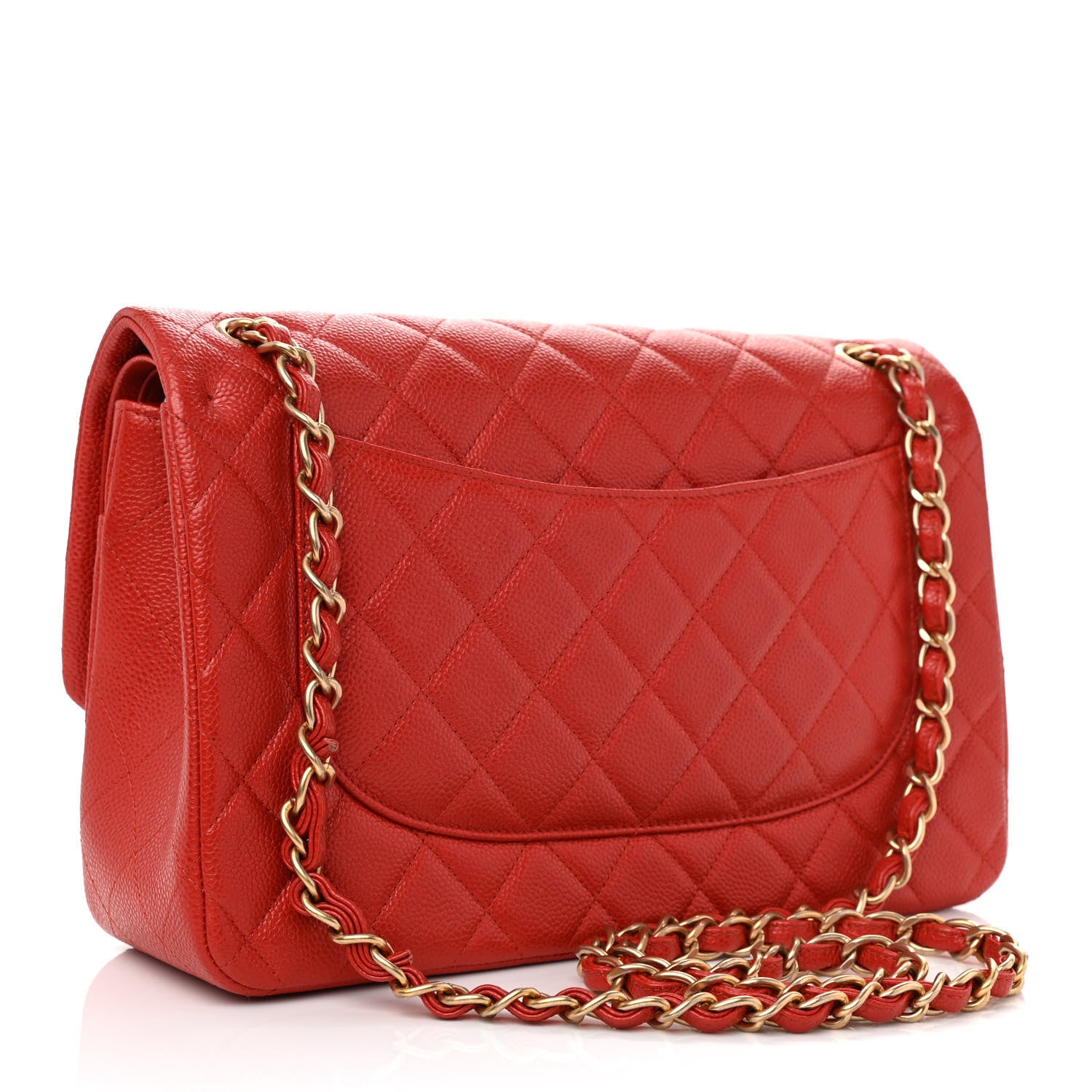 Chanel Pearly Caviar Quilted Jumbo Double Flap Orange 3 of 11