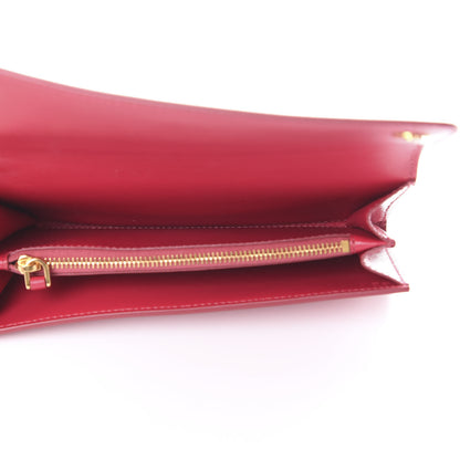 Prada Saffiano Vernice Mini Pochette Wristlet Wallet Peonia 4 of 7