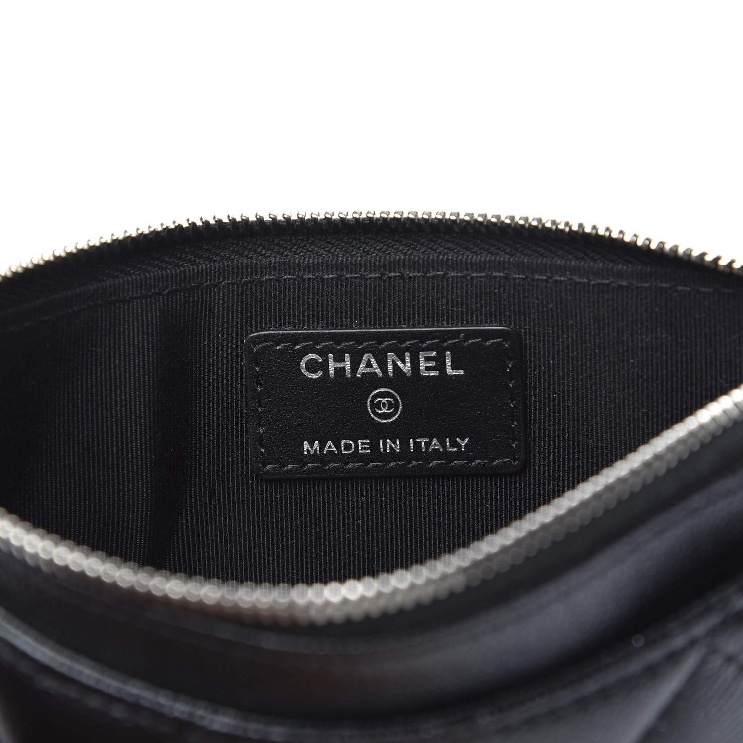 Chanel Iridescent Caviar Quilted Classic Zip Pouch Black 7 of 10