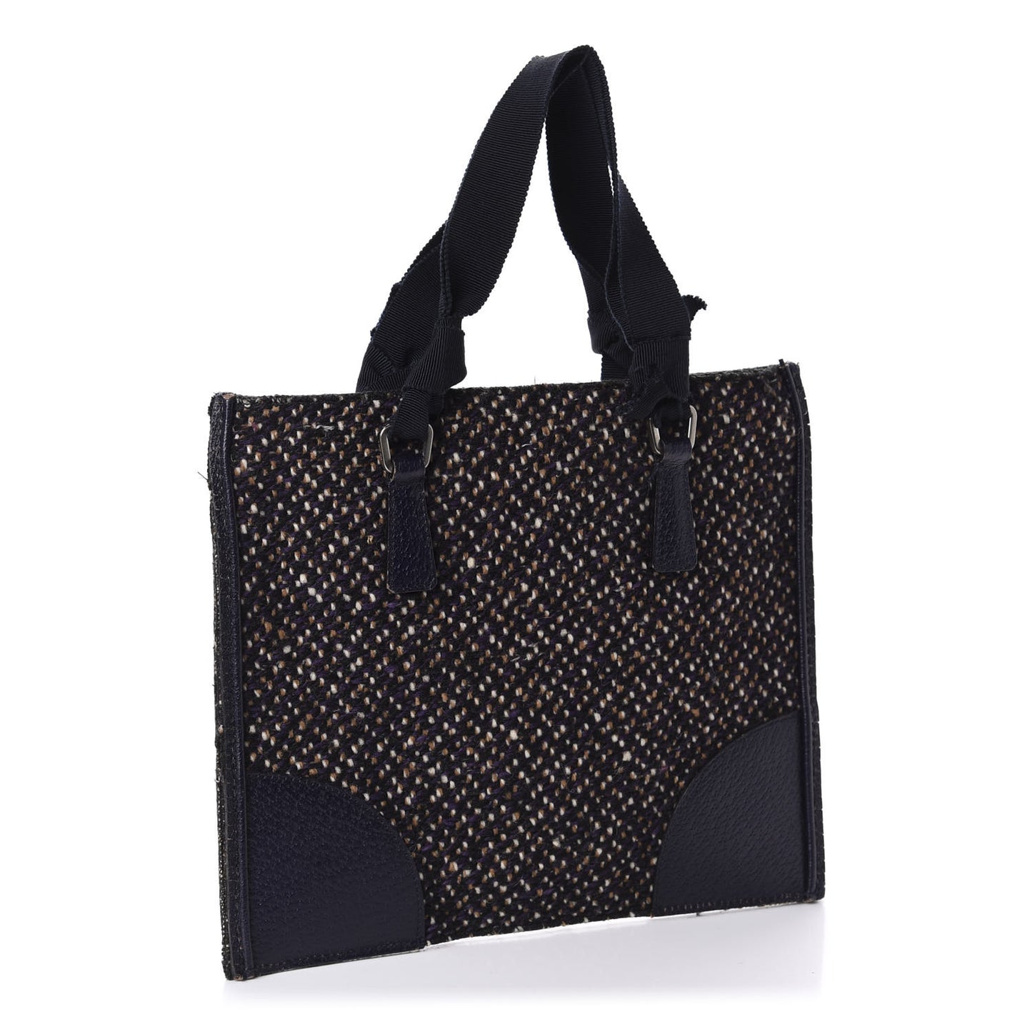 Stuoia Tweed Cinghiale Grosgrain Tote