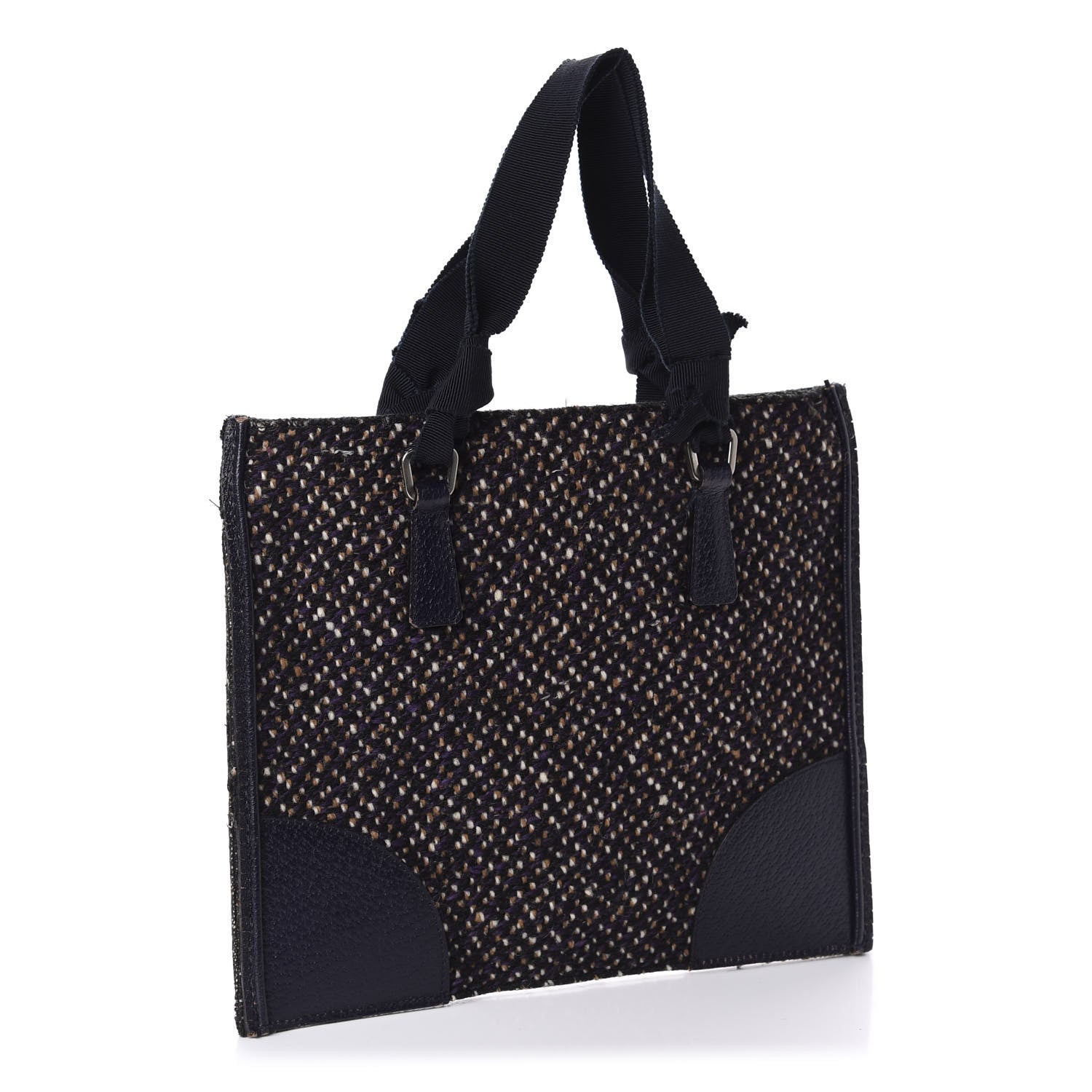Prada Stuoia Tweed Cinghiale Grosgrain Tote 3 of 11