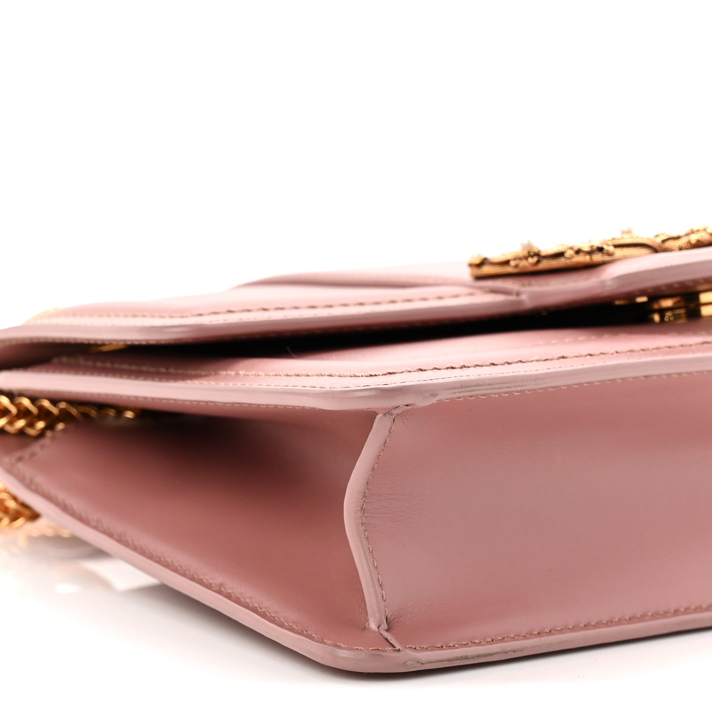 DOLCE GABBANA Smooth Calfskin Small DG Amore Envelope Bag Pink
