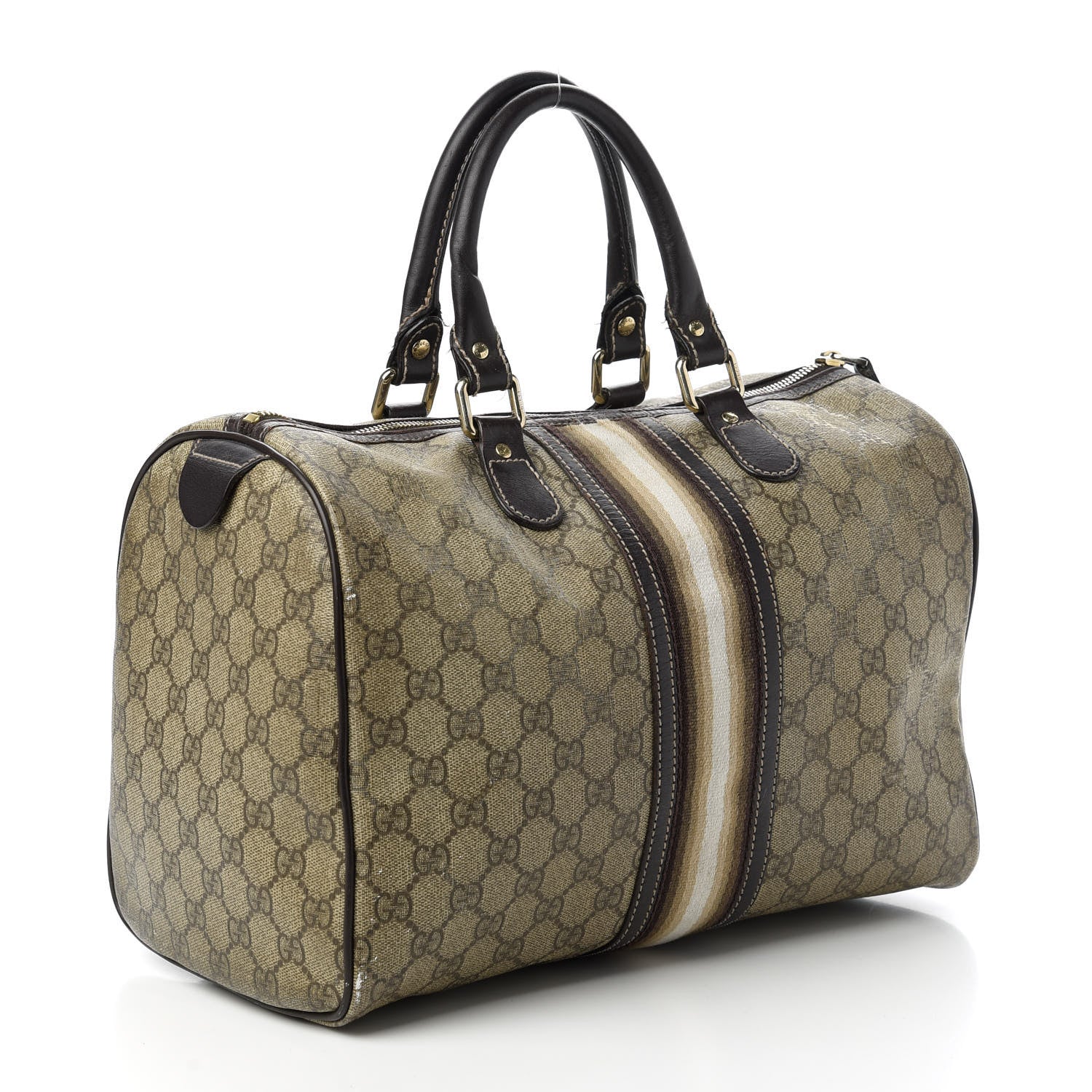 Gucci GG Plus Monogram Web Medium Joy Boston Dark Brown 3 of 11