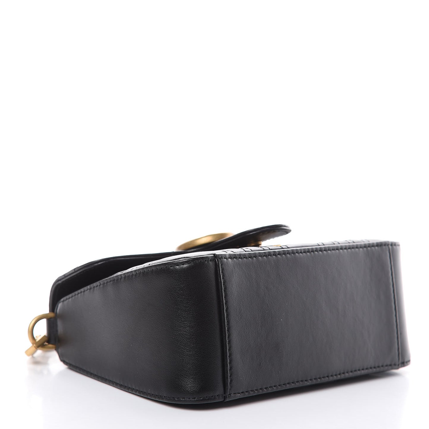 Calfskin Matelasse Mini GG Marmont Top Handle Shoulder Bag Black