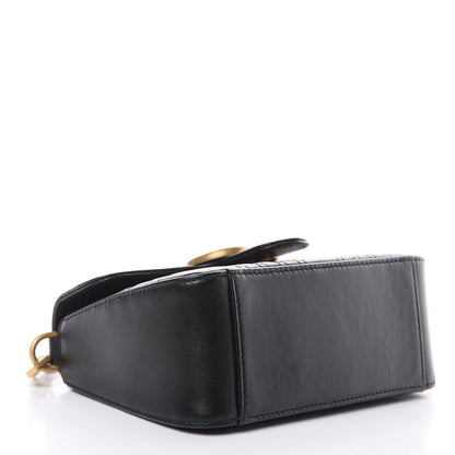 Gucci Calfskin Matelasse Mini GG Marmont Top Handle Shoulder Bag Black 4 of 9