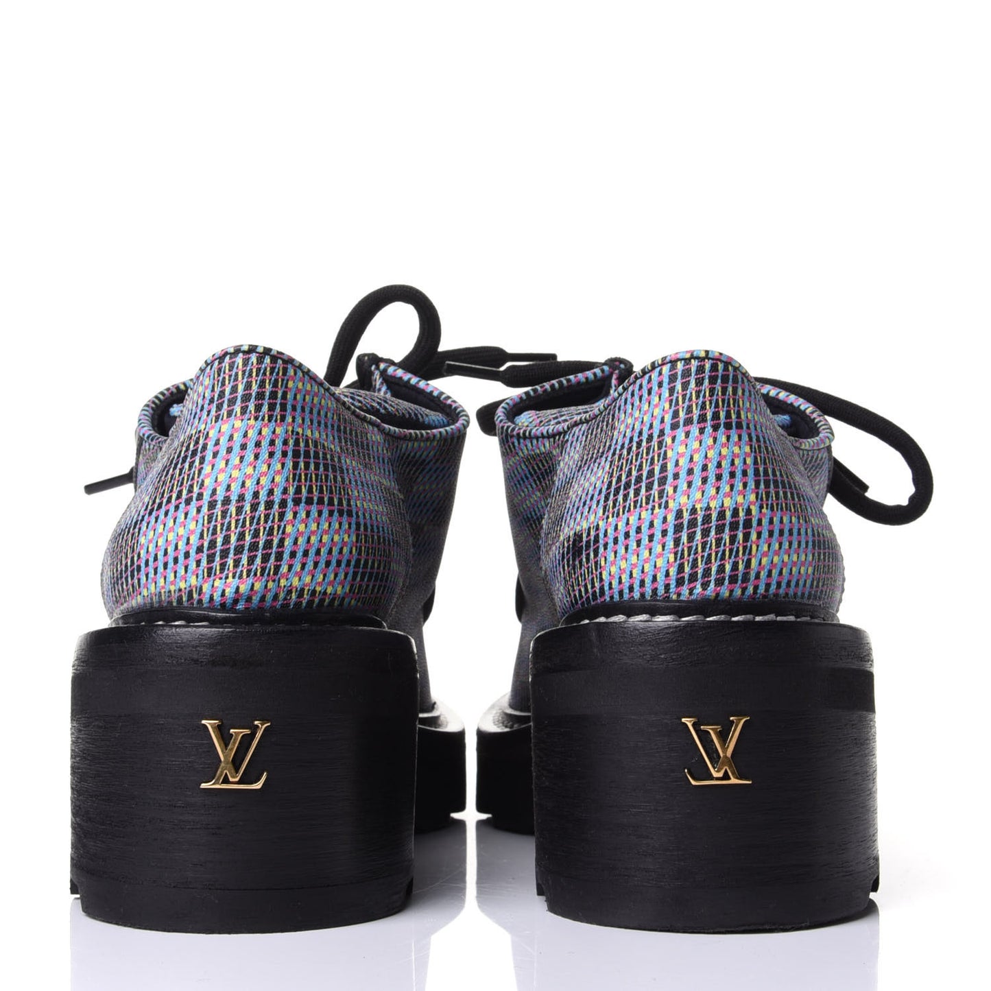 Damier LV Pop Beaubourg Platform Derby Shoes 36 Blue