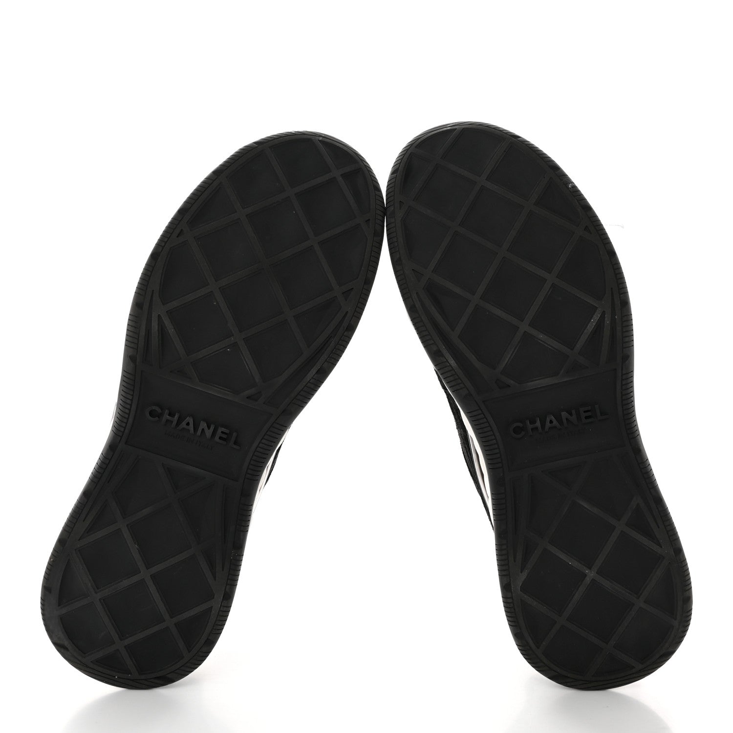 Chanel Suede Calfskin Nylon Grosgrain CC Sneakers 37.5 Black 5 of 12
