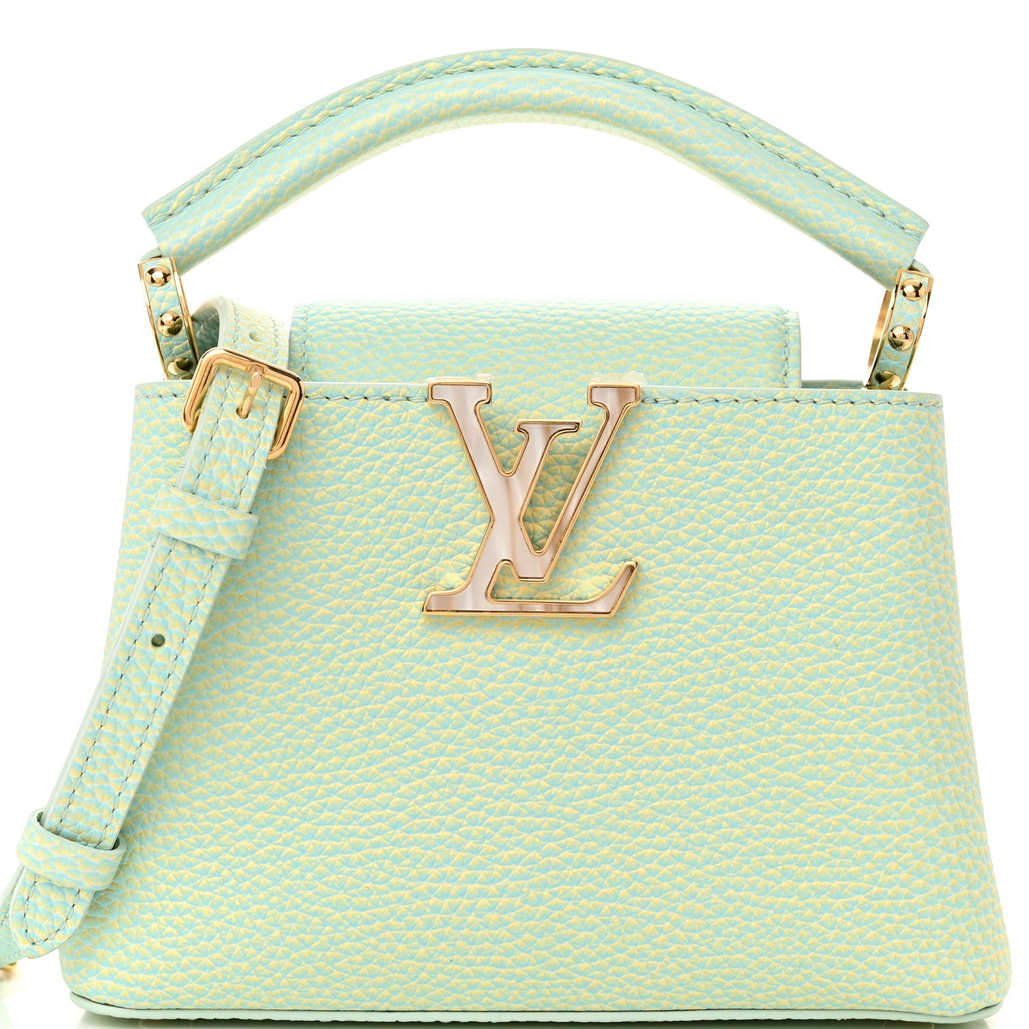 Louis Vuitton Taurillon Summer Stardust Mini Capucines Vert D'eau 7 of 10