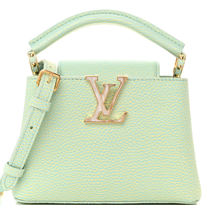 Louis Vuitton Taurillon Summer Stardust Mini Capucines Vert D'eau 7 of 10