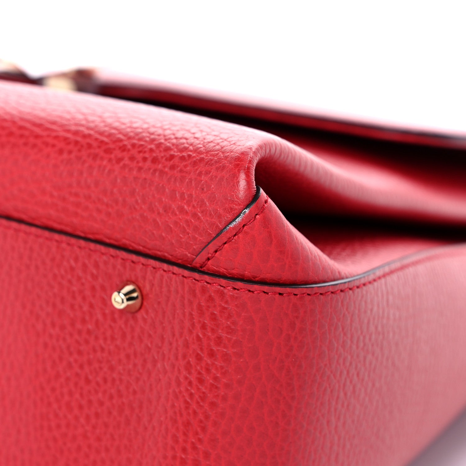 Gucci Dollar Calfskin Medium Interlocking G Top Handle Shoulder Bag Red 8 of 12