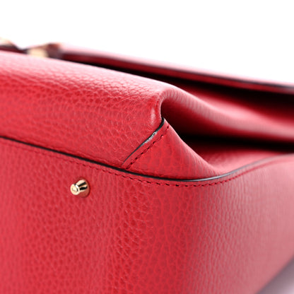 Gucci Dollar Calfskin Medium Interlocking G Top Handle Shoulder Bag Red 8 of 12