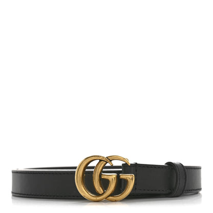 Gucci Calfskin Double G 20mm Belt 75 30 Black 1 of 8
