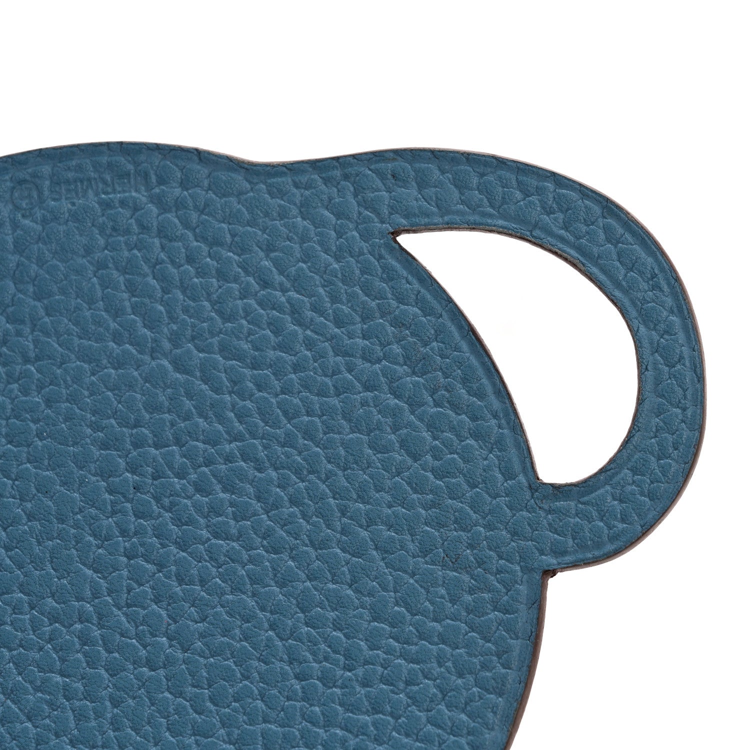 Hermes Togo Epsom Petit H Teapot Bag Charm GM Cobalt Anemone 4 of 5