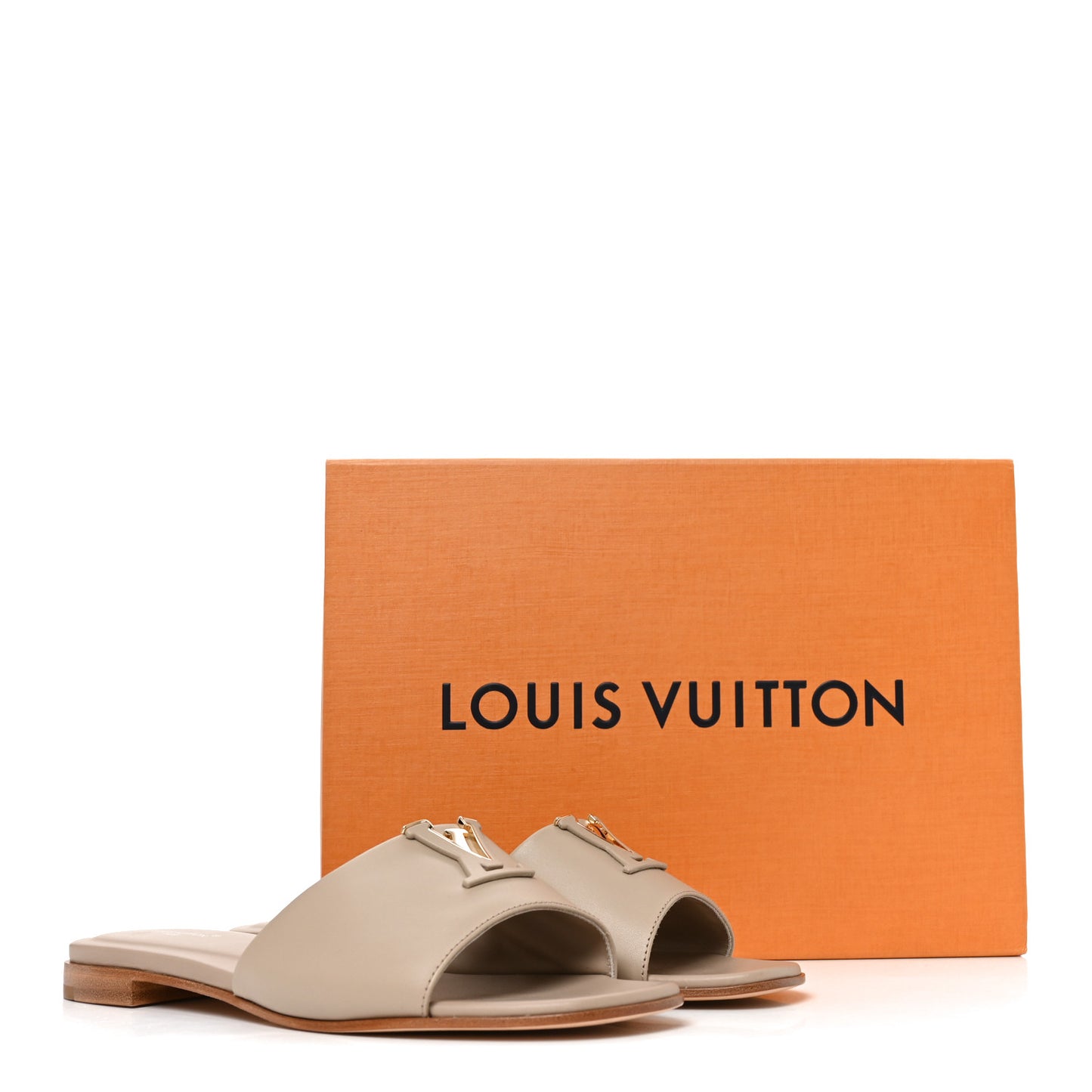 LV Mare Flat Mule Sandals 38 Pebble