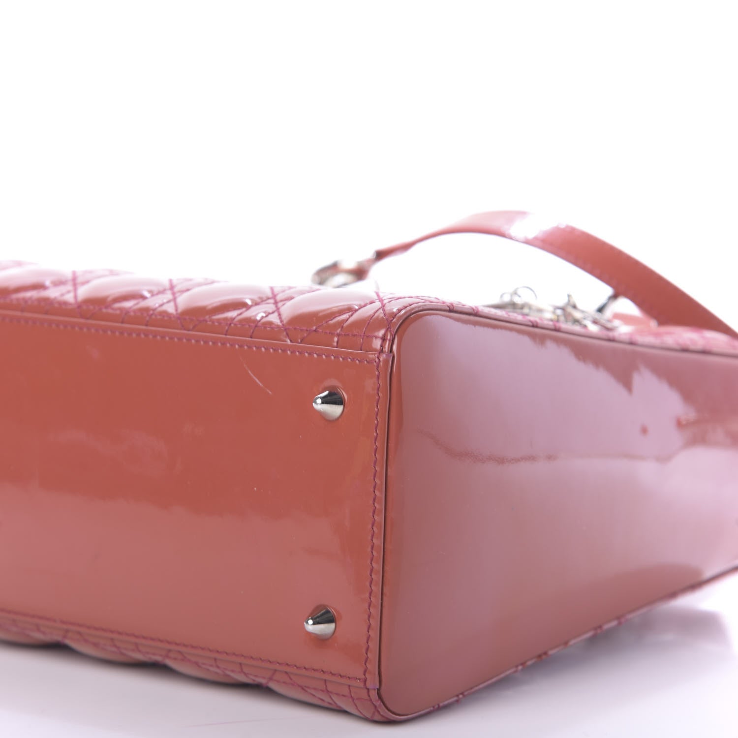 Christian Dior Patent Cannage Medium Lady Dior Pink 7 of 15