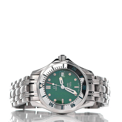 Omega Stainless Steel 36mm Seamaster Jacques Mayol Quartz Watch Green 2553.41 3 of 6