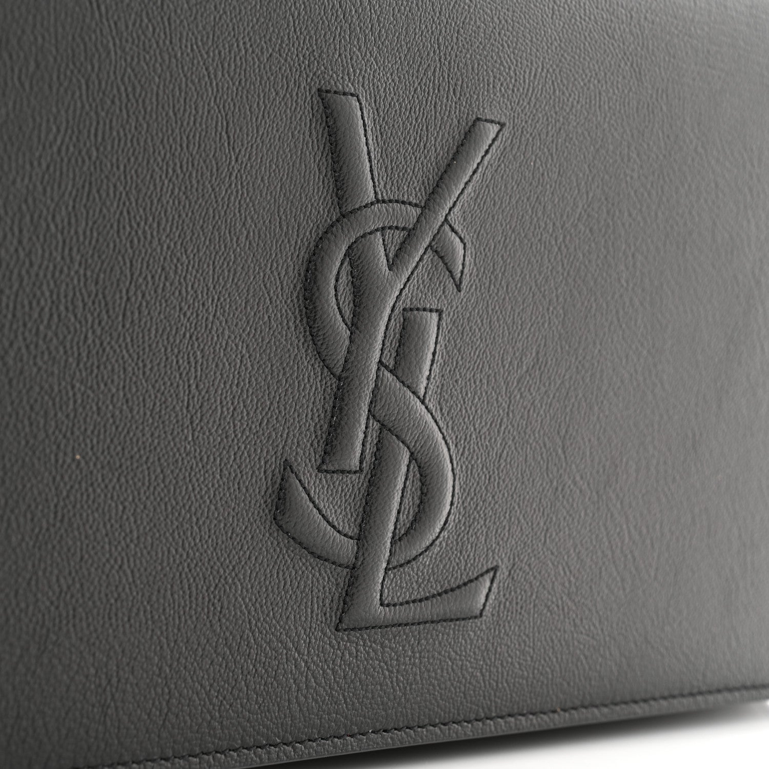 Saint Laurent Calfskin Monogram Large Belle De Jour Clutch Black 9 of 11