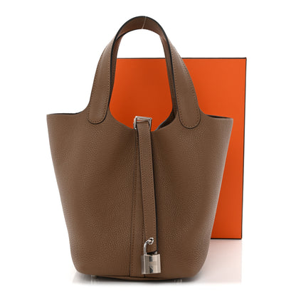 Hermes Taurillon Maurice Picotin Lock 18 PM Beige De Weimar 11 of 11