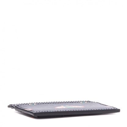 Gucci GG Supreme Monogram Bee Multicolor Appia Calfskin Card Holder Black Multicolor 3 of 7