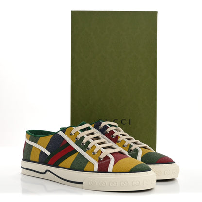 Gucci Canvas Web Marley Stripe Mens 1977 Tennis Sneakers 8 Multicolor Mystic White 10 of 10