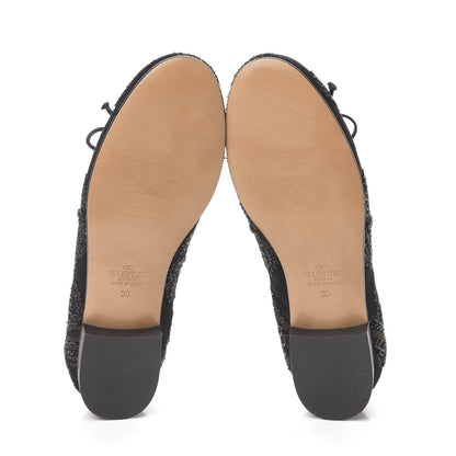 Valentino Garavani Suede Beaded Butterfly Flats 35 Black 5 of 9