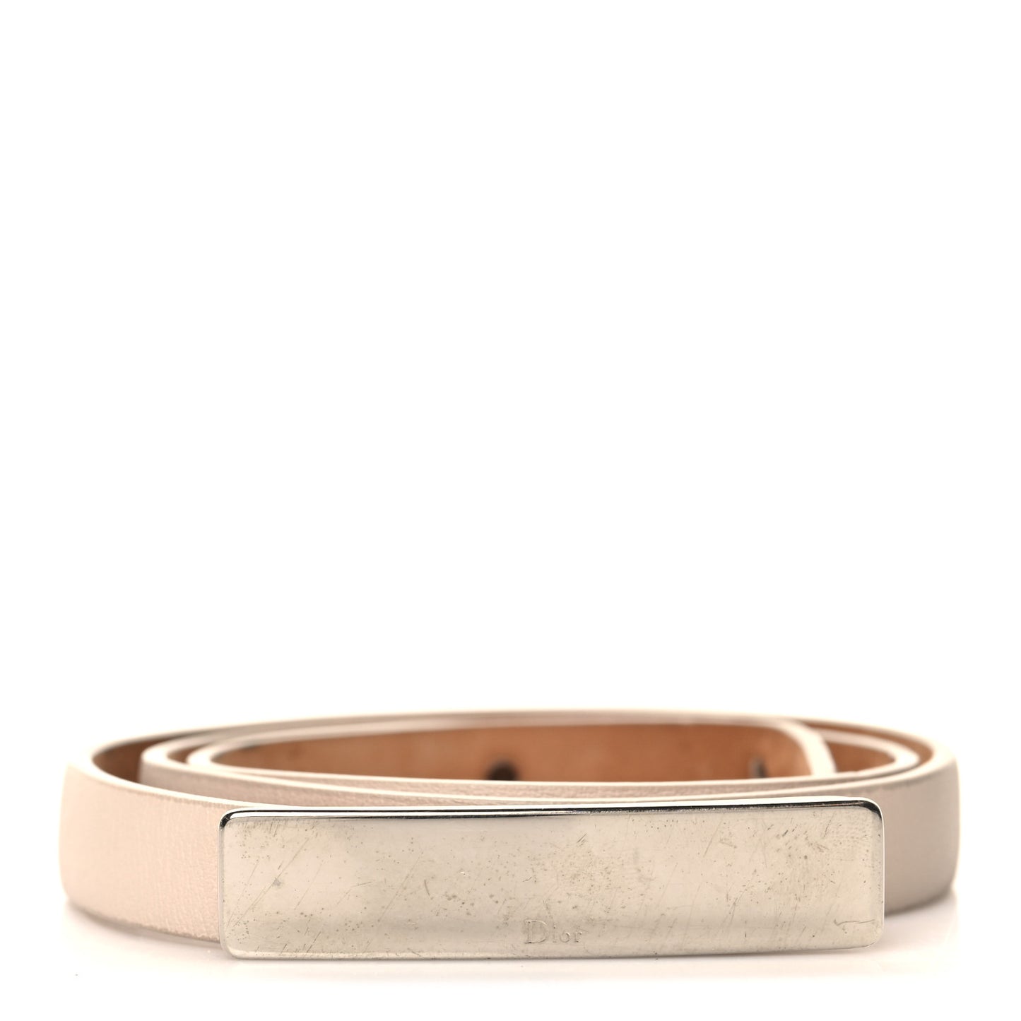 Calfskin Dior ID Belt S White