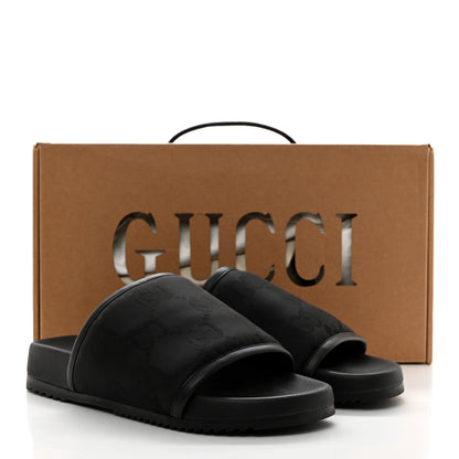 Gucci Econyl Nylon Demetra GG Monogram Mens Off the Grid Slide Sandals 8 Black 8 of 8