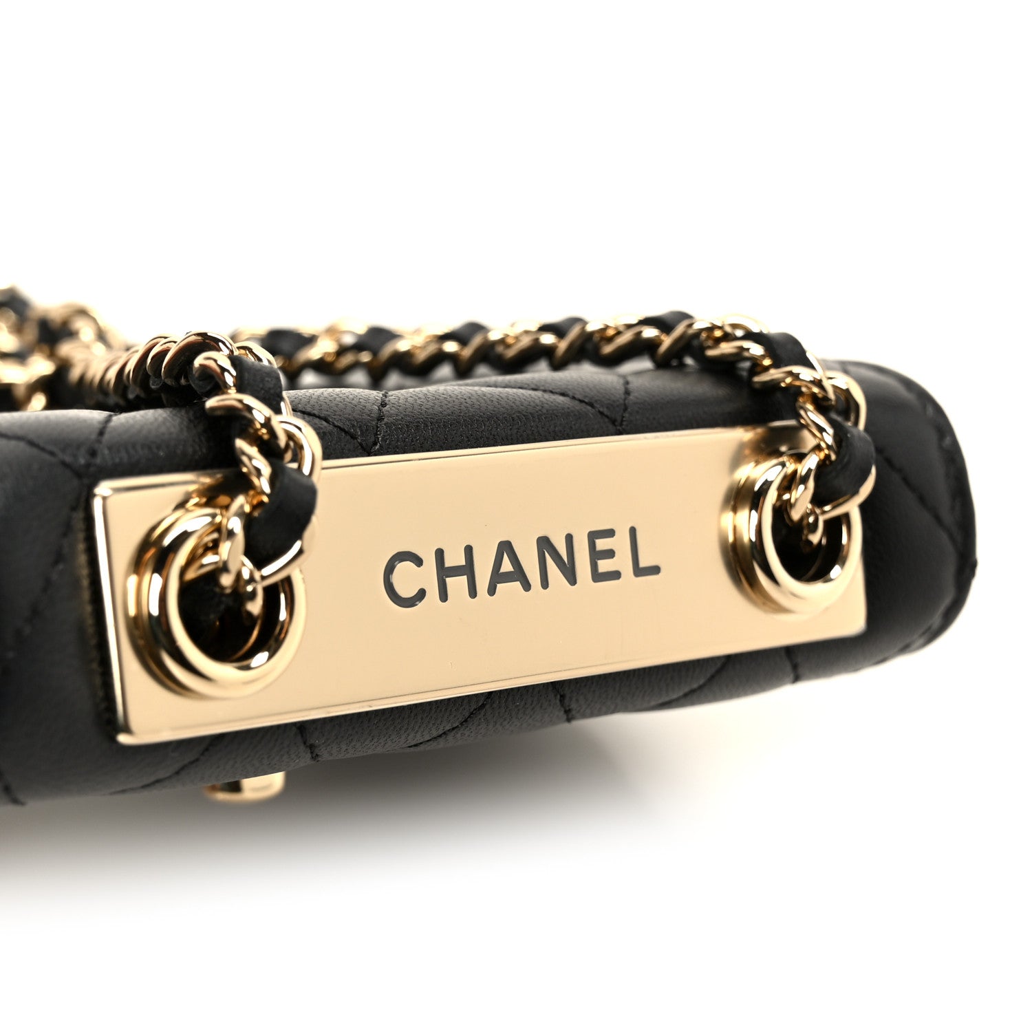 Chanel Lambskin Quilted Trendy CC Card Holder On Chain Black 9 of 12