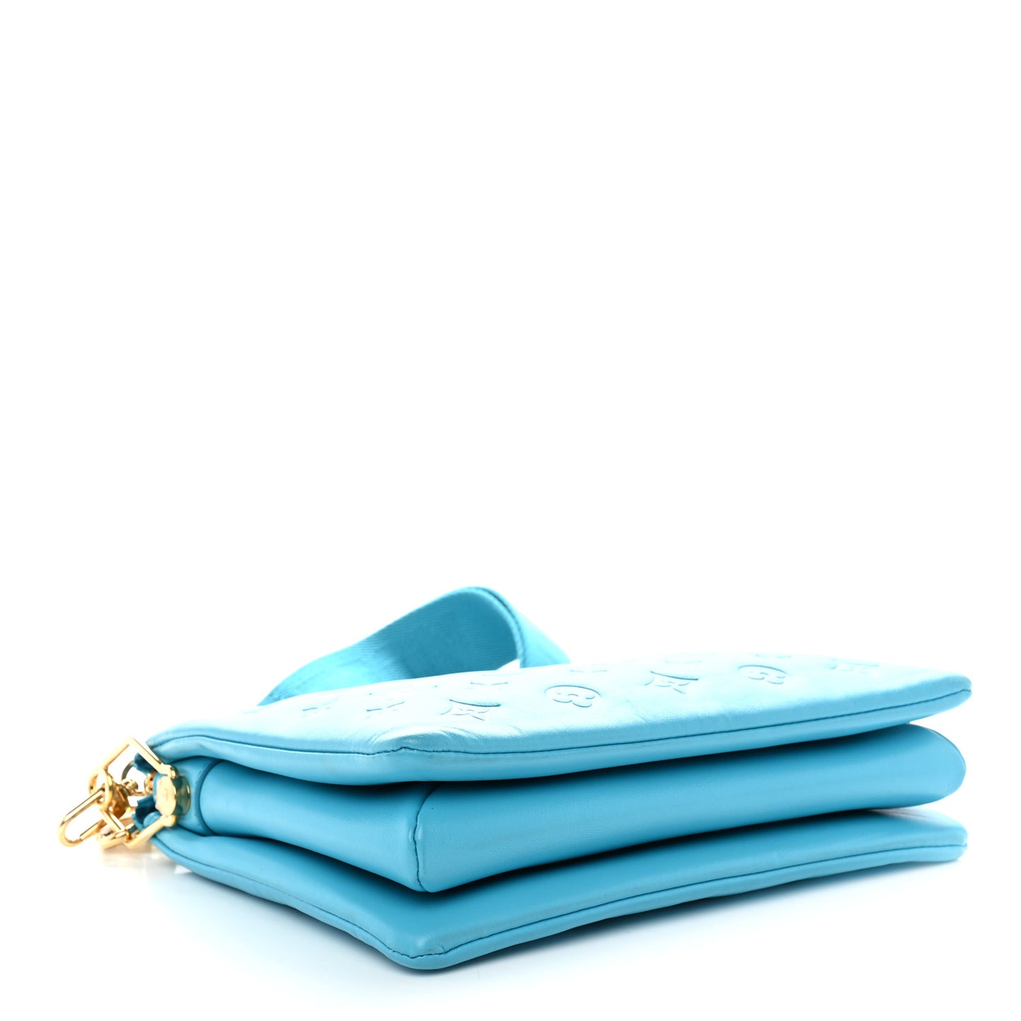 Lambskin Embossed Monogram Coussin PM Turquoise