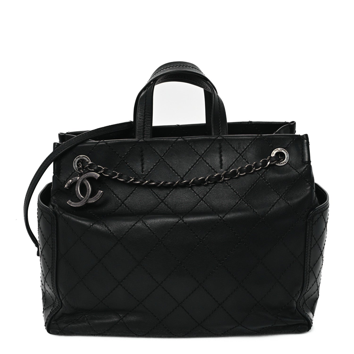 Chanel Calfskin CC Pocket Tote Black 1 of 12