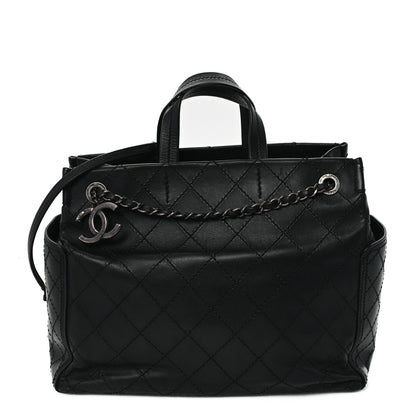 Chanel Calfskin CC Pocket Tote Black 1 of 12