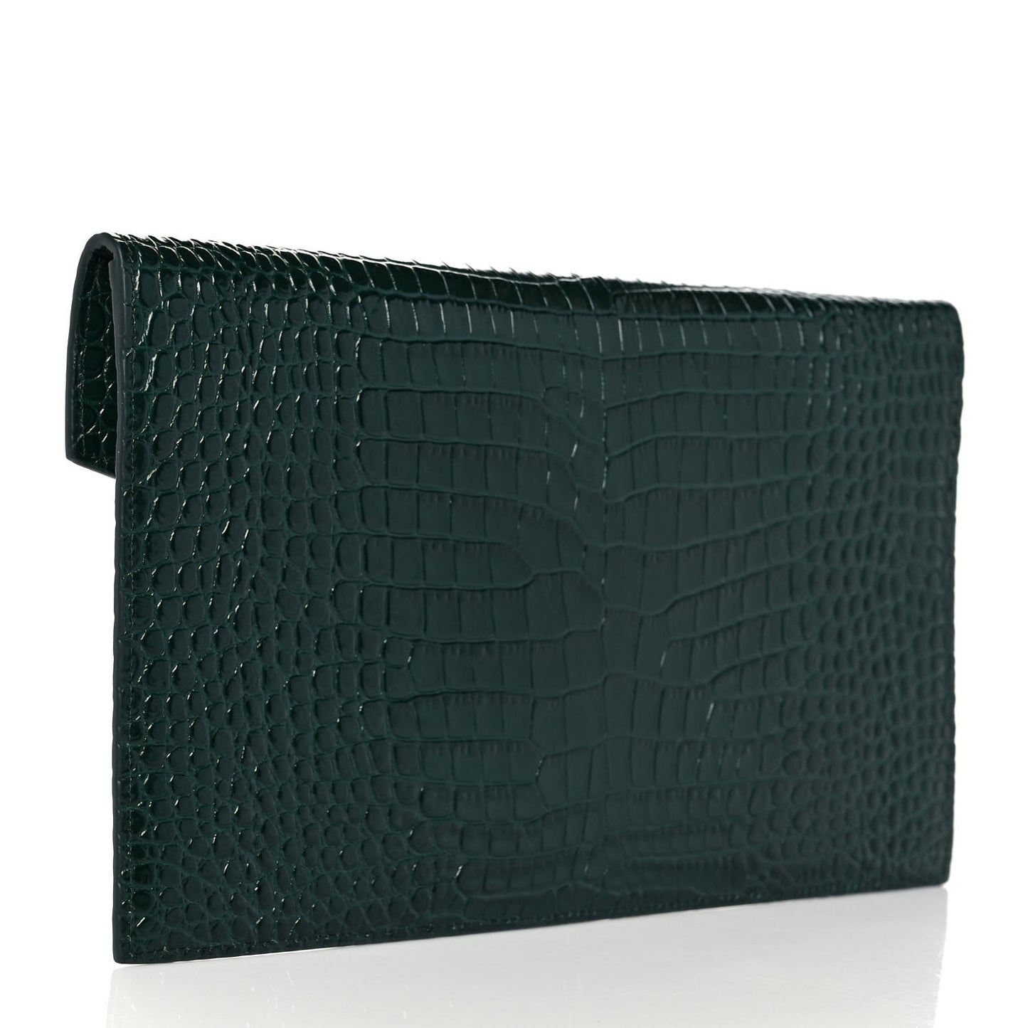Calfskin Crocodile Embossed Uptown Monogram Pouch Mint