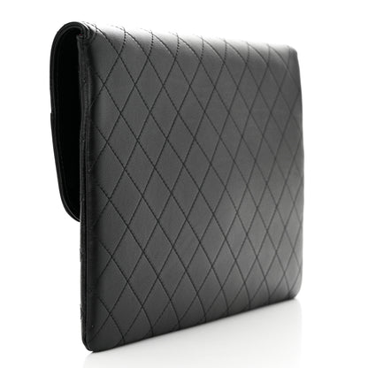 Chanel Lambskin Quilted Sleek And Chic Clutch Black 3 of 8