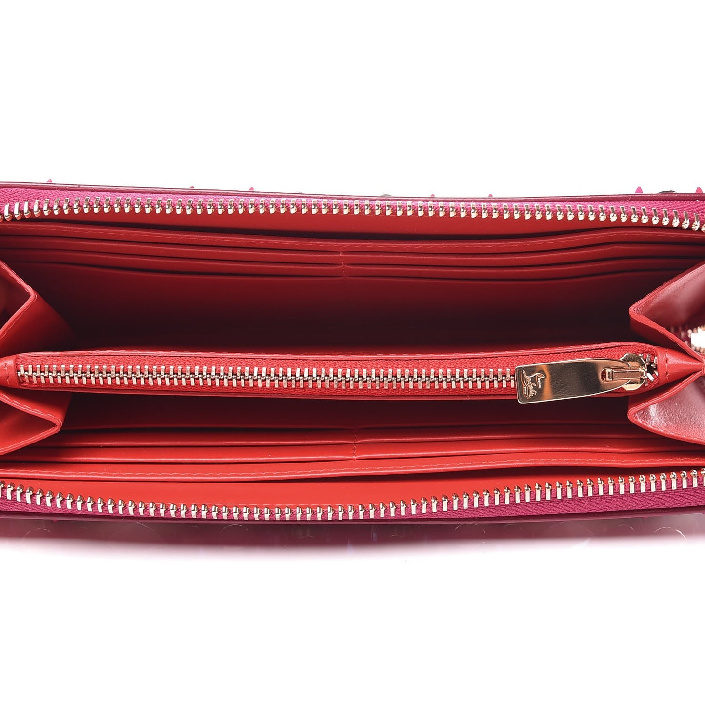 Patent Panettone Studded Zip Around Wallet Ultra Rose