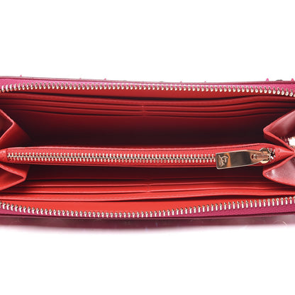 Christian Louboutin Patent Panettone Studded Zip Around Wallet Ultra Rose 5 of 7