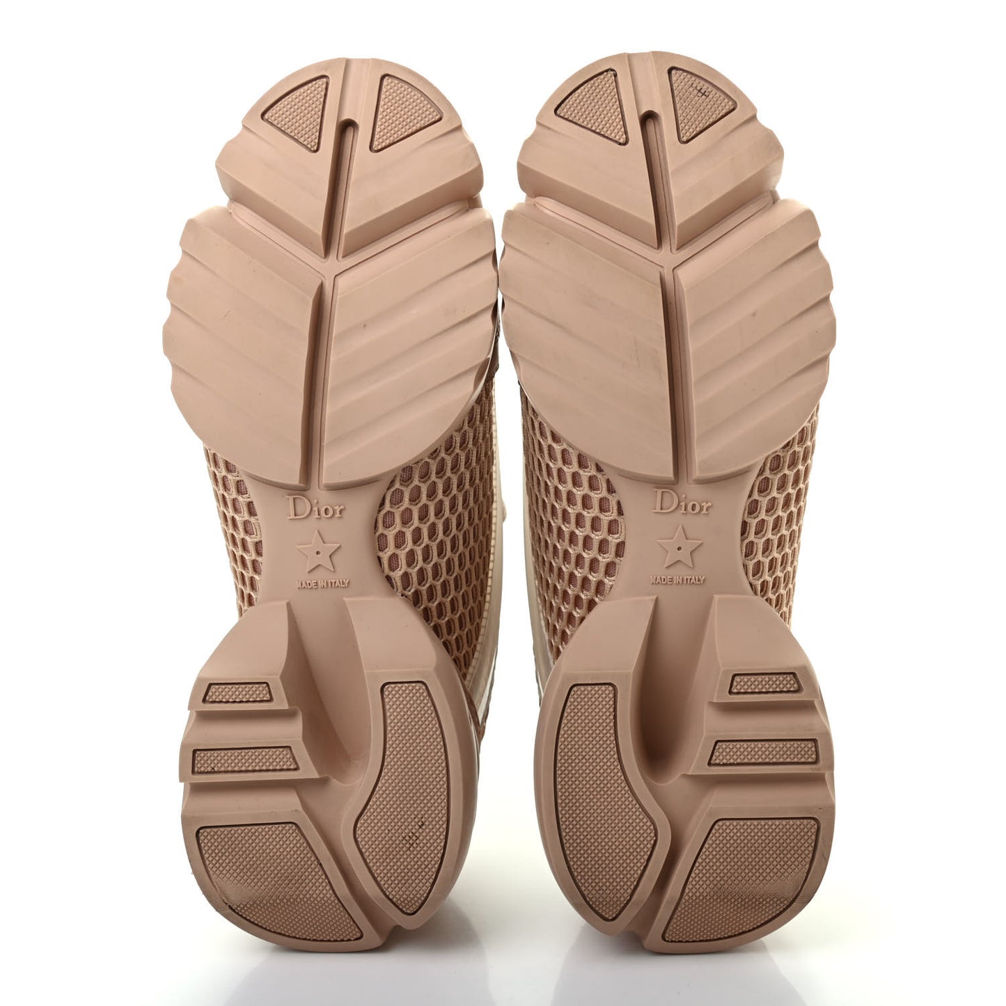 Resille Calfskin D-Connect Sneakers 38.5 Nude