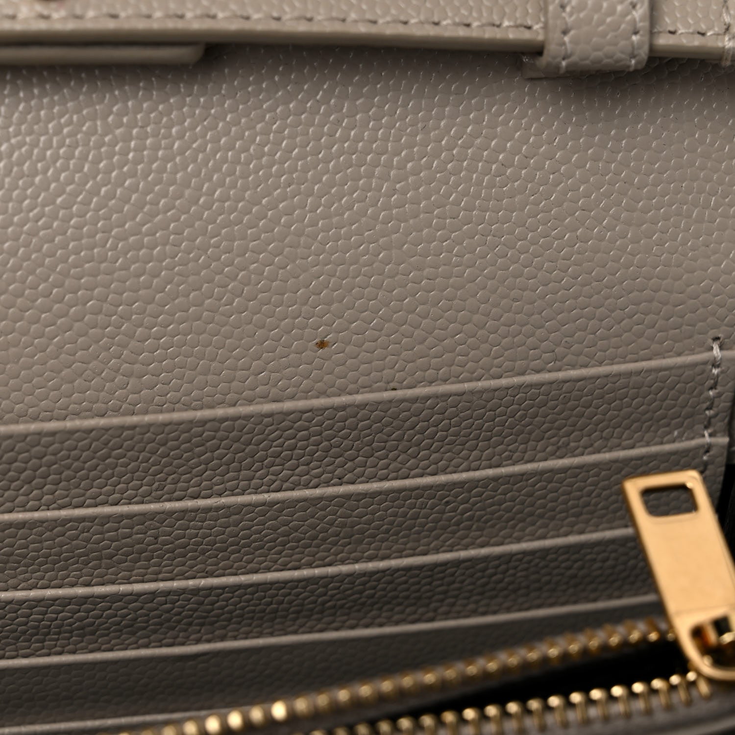 Saint Laurent Grain De Poudre Matelasse Chevron Monogram Chain Wallet Dark Beige 11 of 17