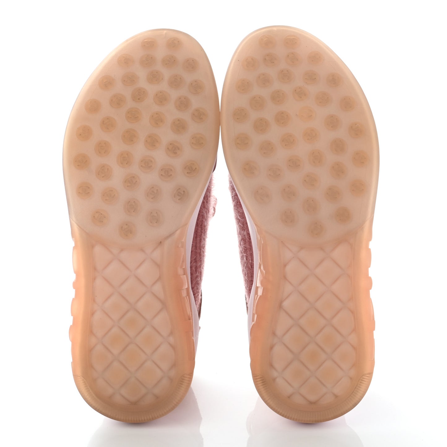 Suede Calfskin Stretch Fabric CC Sneakers 39.5 Pink