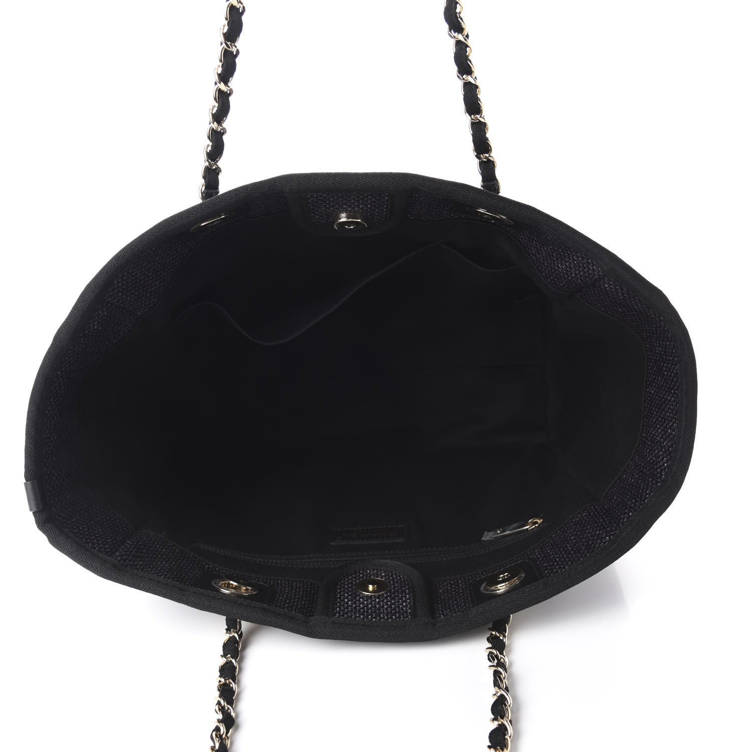 Chanel Woven Straw Raffia Small Deauville Tote Black 5 of 11