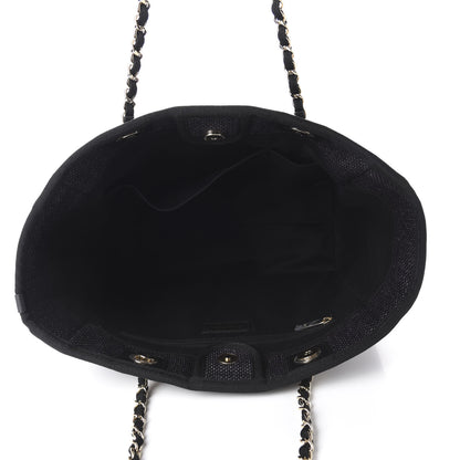 Chanel Woven Straw Raffia Small Deauville Tote Black 5 of 11