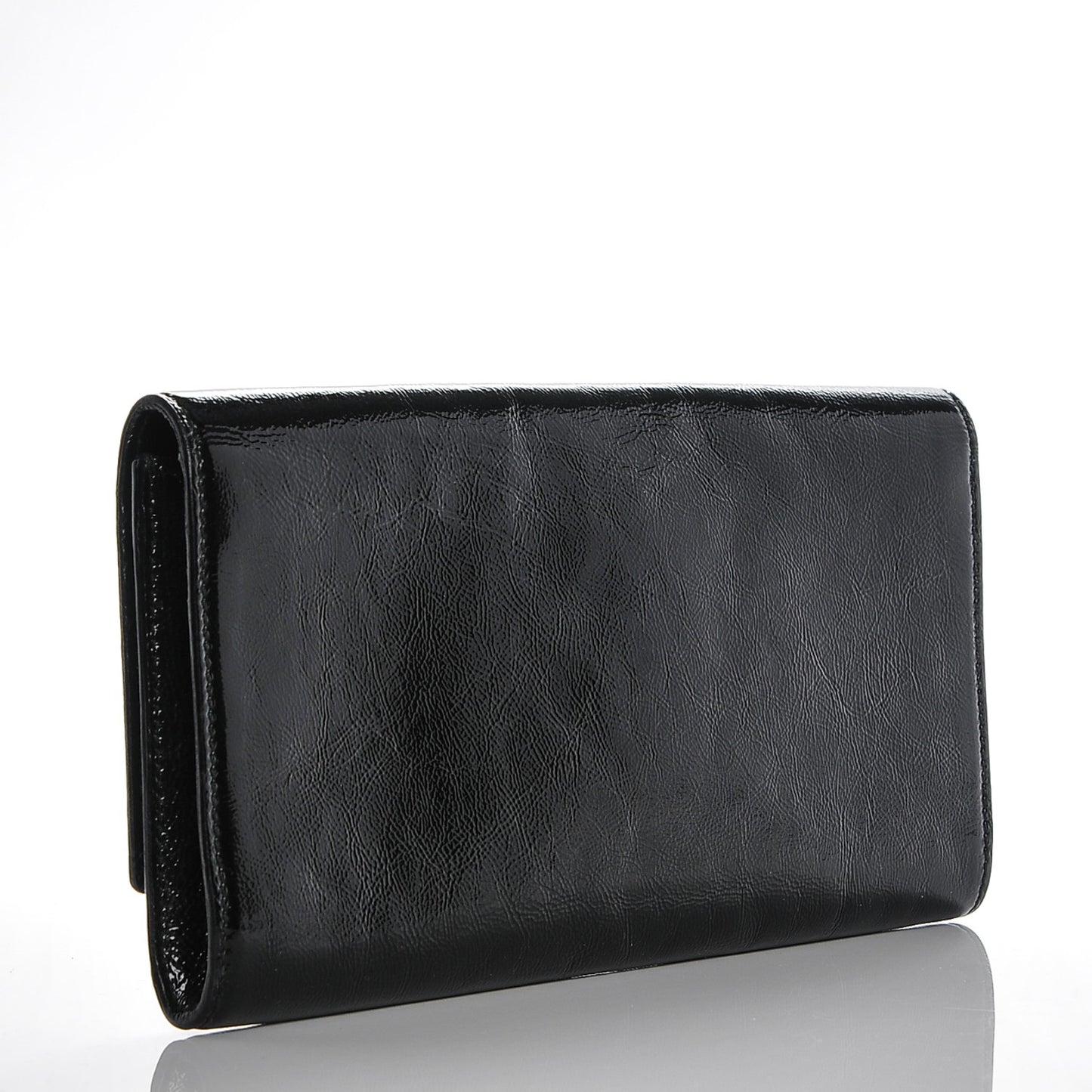 Textured Patent Monogram Small Belle De Jour Clutch Black
