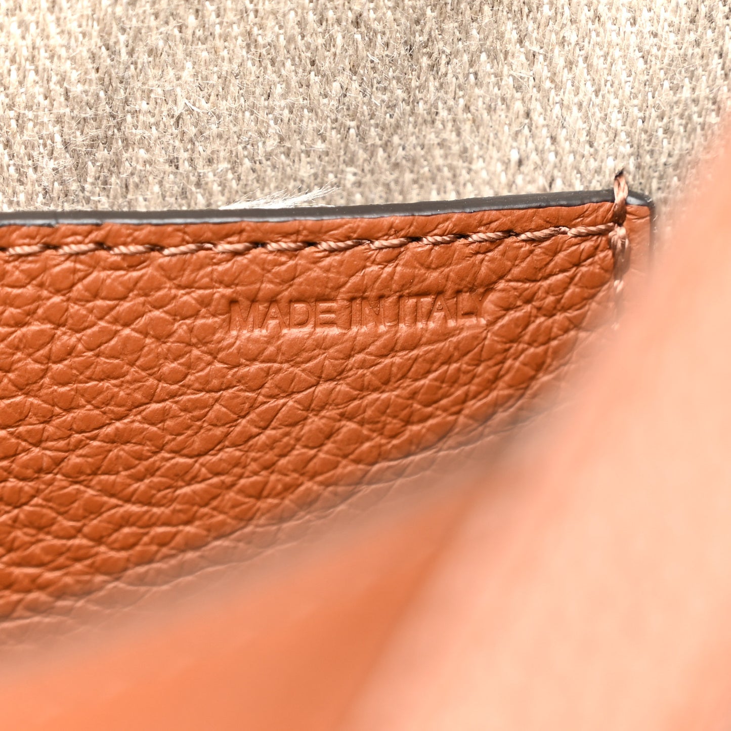 Grained Calfskin Medium Marcie Saddle Bag Tan