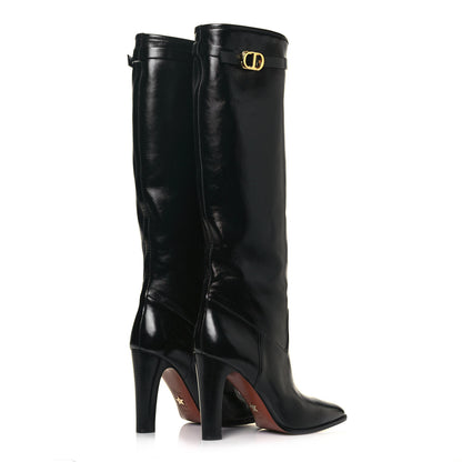 Christian Dior Calfskin Empreinte Tall Boots 39 Black 4 of 7