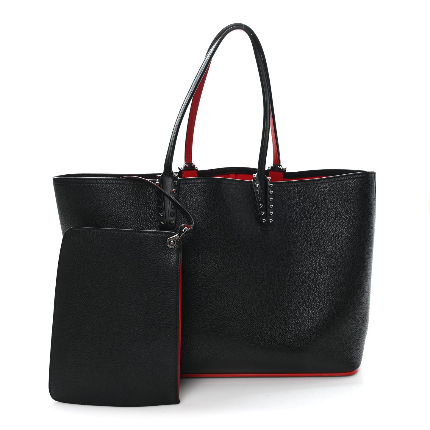 Calfskin Spikes East West Cabata Tote Black