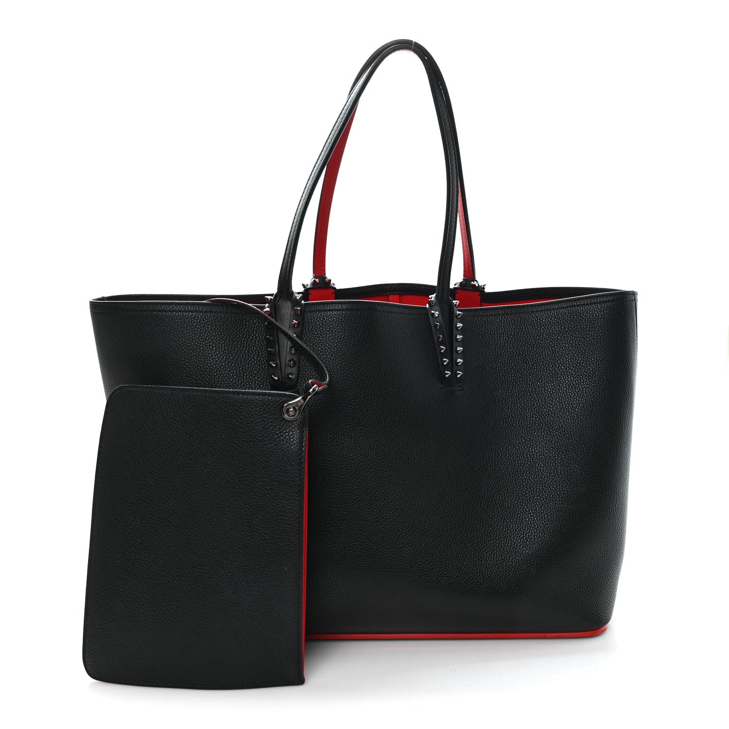 Christian Louboutin Calfskin Spikes East West Cabata Tote Black 2 of 13