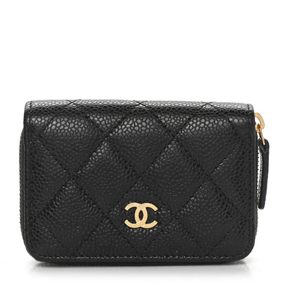 Chanel Caviar Quilted Zip Coin Purse Black 1 of 11