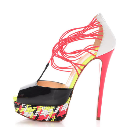 Christian Louboutin Patent Kid Fluo Mat Confusalta 150 Sandals 38 Version Multi 1 of 16