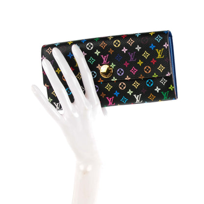 Louis Vuitton Monogram Multicolor Sarah Wallet Black Bleuet 3 of 11