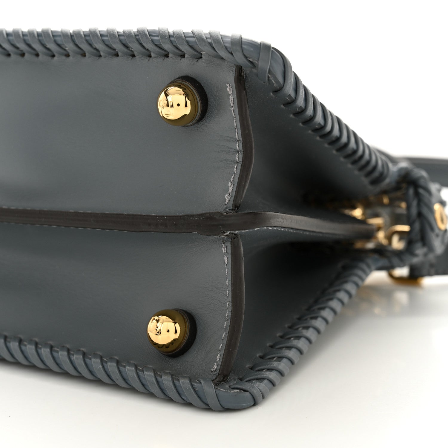 Fendi Vitello King Shiny Nappa Intreccio Petite Peekaboo I SEE U Satchel Tempesta 11 of 11